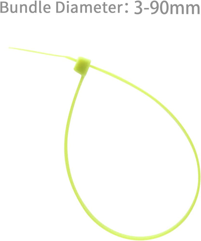 XINGO 100PCS Cable Zip Ties Heavy Duty, Premium Nylon Plastic Wire Ties with 50 Pounds Tensile Strength, Self-Locking Black Nylon Zip Ties for Indoor and Outdoor (14 inch, Apple Green)