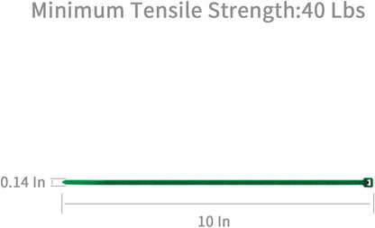 XINGO Cable Zip Ties (500 Pack), 40 Lbs Tensile Strength-Heavy Duty, Self-Locking Nylon Plastic Wire Ties in Assorted Sizes and Colors for indoor and outdoor (10 inch, Dark Green)