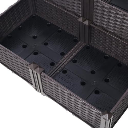 LuckyNote】4 Piece Raised Garden Bed with Legs, Self-Watering Planter Box Raised Bed to Grow Flowers, Herbs & Vegetables, Brown