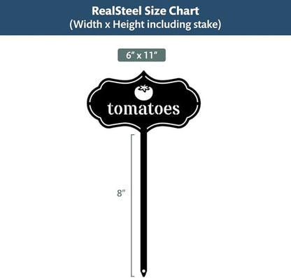 RealSteel - Seed & Plant Markers - Indoor/Outdoor Herb Garden Stakes - Elegant Fruit/Vegetable Seed Labels - Durable Plant Tags for Pots - Classy Design for Farmhouse/Greenhouse (Beans)
