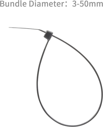 XINGO 8 Inch Silver Cable Zip Ties (500 Pack), 40 Lbs Tensile Strength-Heavy Duty, Self-Locking Nylon Plastic Nylon Wire Ties for indoor and outdoor use