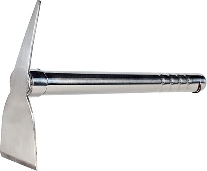 Stainless Steel Garden Hoe Pick 15-inch Length Lightweight Weather Resistant Metal Multipurpose Hand Tool for Gardening Cultivator Weeding Seeding Turning Soil