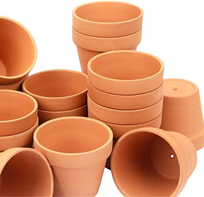 [26 Pack] 4" Terracotta Planter Pots - Clay Ceramic Cactus & Succulent Flower Nursery Garden Pots (4")