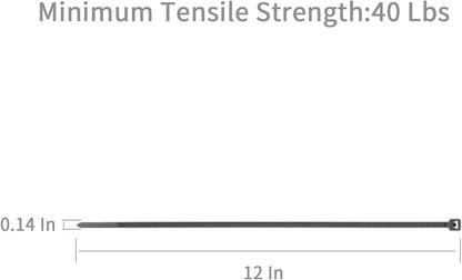 XINGO Nylon Cable Zip Ties Self Locking Plastic Wire Ties with 40 Lbs Tensile Strength for Indoor and Outdoor 12 Inch 500 Pack Silver Grey