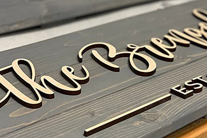 Custom Wood Sign Personalized Handmade Wedding Gift Wood Wall Art Personalized Sign Last Name Sign Established Sign Wooden Signs Bridal Shower Gift Anniversary Gift
