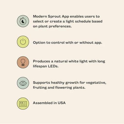 Modern Sprout Garden Jars + Smart Growbar Bundle - Self-Watering Hydroponic Herb Growing Kit with Full-Spectrum LED Grow Light, Organic Herb Seeds, Smart App, Adjustable Brightness, Ideal for Gifting