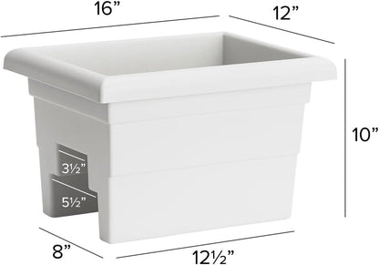 Root & Vessel Countryside Rail Planter, White, 16"
