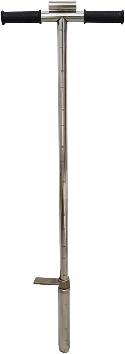 INTBUYING 40’’ Soil Sampler Probe Soil Test Probe with 8’’Sample Ejector and Foot Pedal T Rubber Handle Stainless Steel 1.5inch Dia for Soil Sampling Lawn Garden Farm
