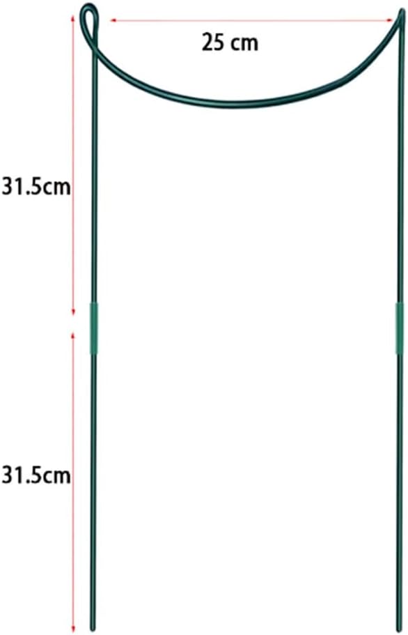 6 Pack Large 60cm Tall Bow Plant Support Stakes, Strong Metal Garden Supports Half Round Flower Hoops