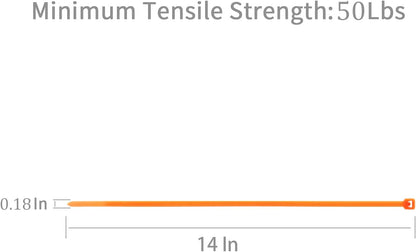 XINGO 100PCS Cable Zip Ties Heavy Duty, Premium Nylon Plastic Wire Ties with 50 Pounds Tensile Strength, Self-Locking Black Nylon Zip Ties for Indoor and Outdoor (14 inch, Orange)