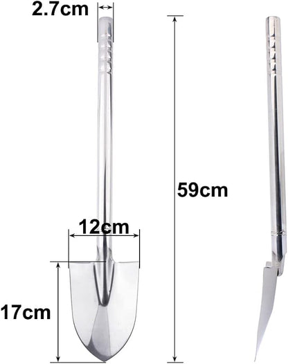 Stainless Steel Garden Shovel Hand Tool Digging Weeding Seeding Turning Soil 23.6-Inch 60CM