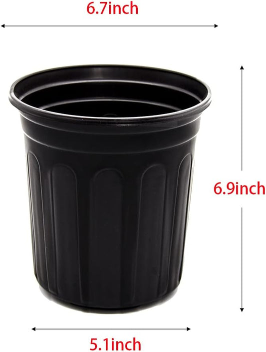 50-Pack 1 Gallon Flexible Flower Plant Nursery Pots, Thickened Soft Plastic Seed Starting Container for Succulents, Seedlings, Cuttings, Transplanting,(Black)