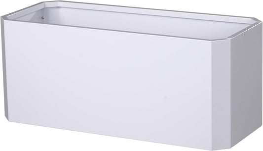 Steel Planter Box-36"x15"x15"-Large Rectangular Planter-Outdoor Indoor-White Matel Planter Box Heavy Duty Commercial Residential for Patio Porch Deck Home Backyard