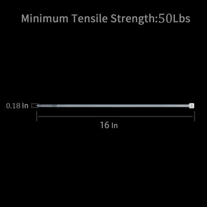 XINGO 100PCS Cable Zip Ties Heavy Duty, Premium Nylon Plastic Wire Ties with 50 Pounds Tensile Strength, Self-Locking Black Nylon Zip Ties for Indoor and Outdoor (16 inch, White)