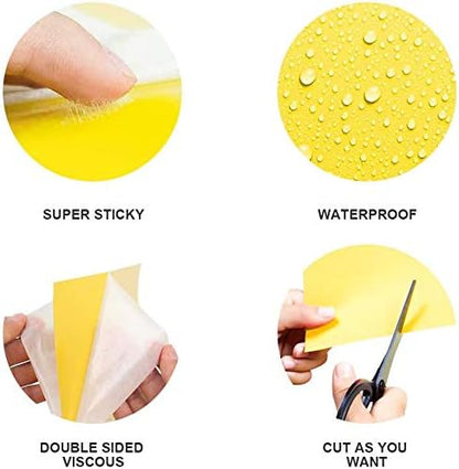 Gideal 50-Pack Dual-Sided Yellow Sticky Traps for Flying Plant Insect Fungus Gnats Whiteflies Aphids Leafminers Thrips (6x8 Inches, Included 50pcs Twist Ties)