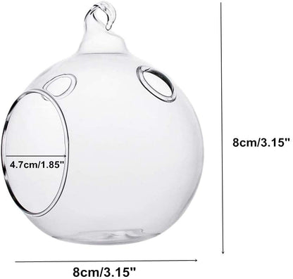 3.15 inches Hanging Tealight Holder Glass Globes Terrarium Wedding Candle Holder Candlestick (18 Pcs/Set) (18pcs)