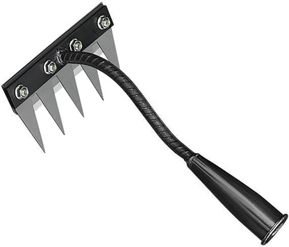 Gardening Hand Weeder Tool,Manual Weeder Tool with Detachable Blades, 4 Sizes High Carbon Steel Dual-Edge Design for Farm Garden Lawn Weed Removal, Soil Cultivation & Root Extraction (5 Tines)