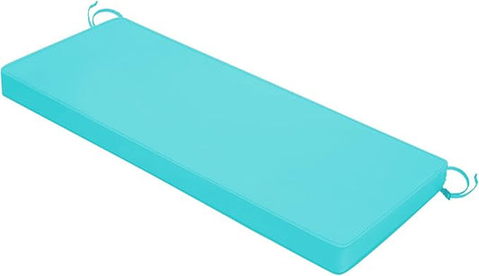 Outdoor Bench Cushions 42 x 18 x 3 Inch with Ties, Thick Waterproof Porch Swing Cushions for Patio Furniture Chair Pad, Seat Sofa Garden Replacement Cushion Sponge Filling