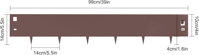 Steel Landscape Edging 5-Pack, 39" Metal Edging for Landscaping, Flexible Metal Landscaping Edging for Yard Pathway & Flower Beds – Lawn Edge for Garden Design, Paths and Patios