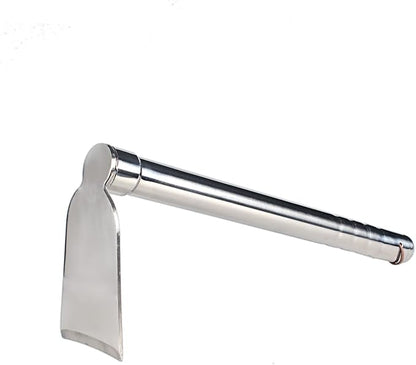 Stainless Steel Garden Hoe 15-inch Length Lightweight Weather Resistant Metal Hand Tool for Weeding Seeding Turning Soil