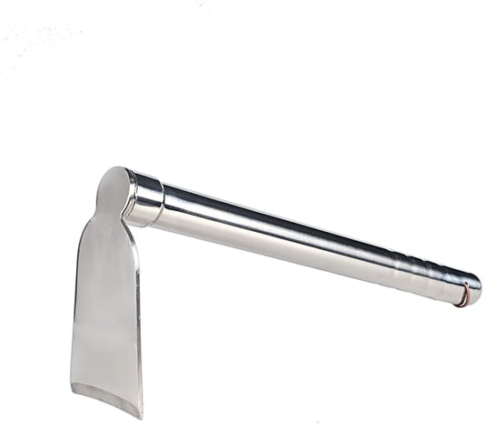 Stainless Steel Garden Hoe 15-inch Length Lightweight Weather Resistant Metal Hand Tool for Weeding Seeding Turning Soil