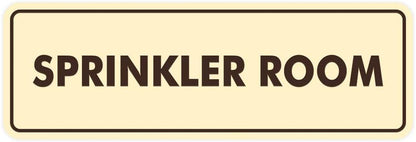 Signs ByLITA Standard Sprinkler Room Sign (Ivory/Dark Brown) - Large 2 Pack