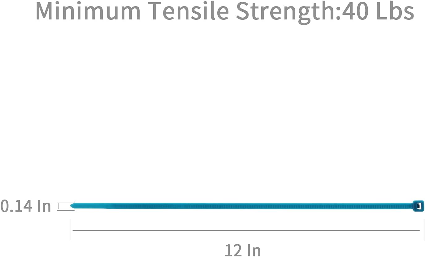 XINGO Nylon Cable Zip Ties Self Locking Plastic Wire Ties with 40 Lbs Tensile Strength for Indoor and Outdoor 12 Inch 500 Pack Blue