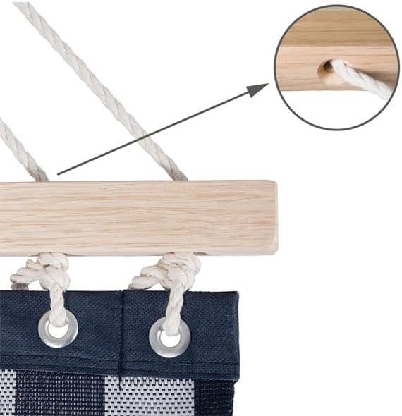 SUNCREAT Hammocks Standing Backyard Hammock with Stand, 2 Person Heavy Duty Hammock with 13.5 ft Wooden Stand, Blue Stripe