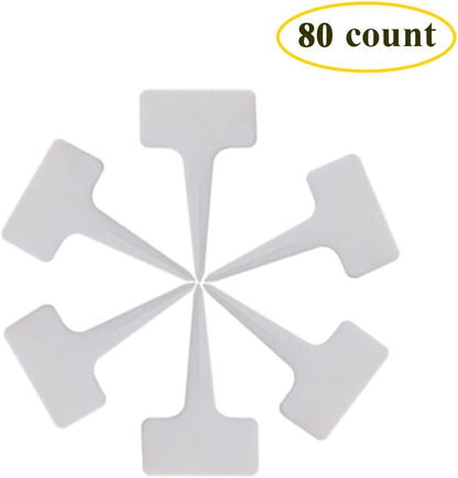 80 Pcs 6" Plastic Seedlings Plants Nursery Pots with 80 Pcs Waterproof Plastic T-Type Plant Tags and 2Pcs/Set Transplanting Digging Mini Tools