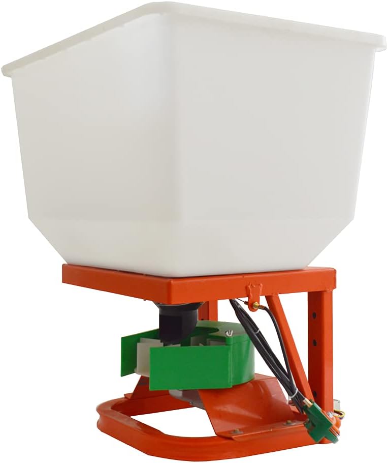 ATV/UTV Seed Fertilizer Spreader Broadcast Spreader 265lbs Garden Farmer Tractor Spreader 12V Variable Easy Fix Fertilizer Hopper Dry Material Spreader