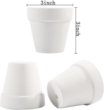 3 Inch Terracotta Pots - 22Pack Clay Flower Pots with Drainage Hole, Succulent Nursery Pot/Cactus Plant Pot. Great for Plants, Crafts, Wedding Favorn, DIY Production (White)