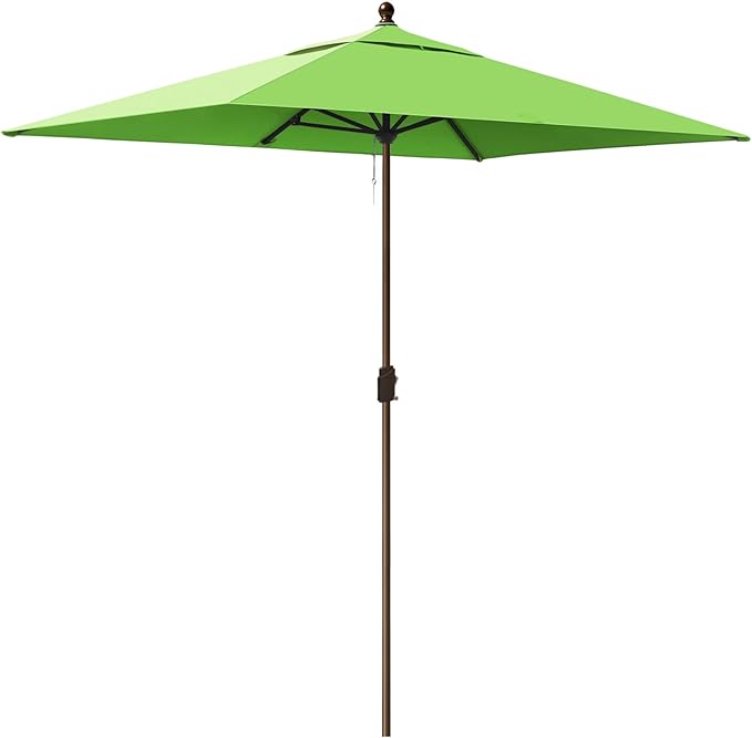 EliteShade USA 10-Year-Non-Fading 6.5x10Ft Rectangular Market Umbrella Patio Umbrella Outdoor Table Umbrella with Ventilation, Macaw Green
