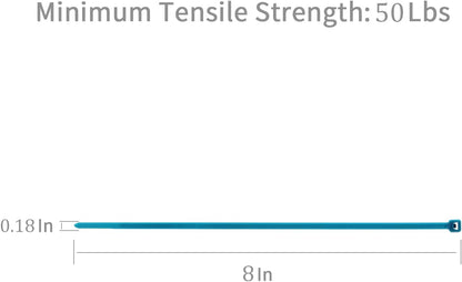 XINGO 100PCS Cable Zip Ties Heavy Duty, Premium Nylon Plastic Wire Ties with 50 Pounds Tensile Strength, Self-Locking Black Nylon Zip Ties for Indoor and Outdoor (8 inch, Blue)