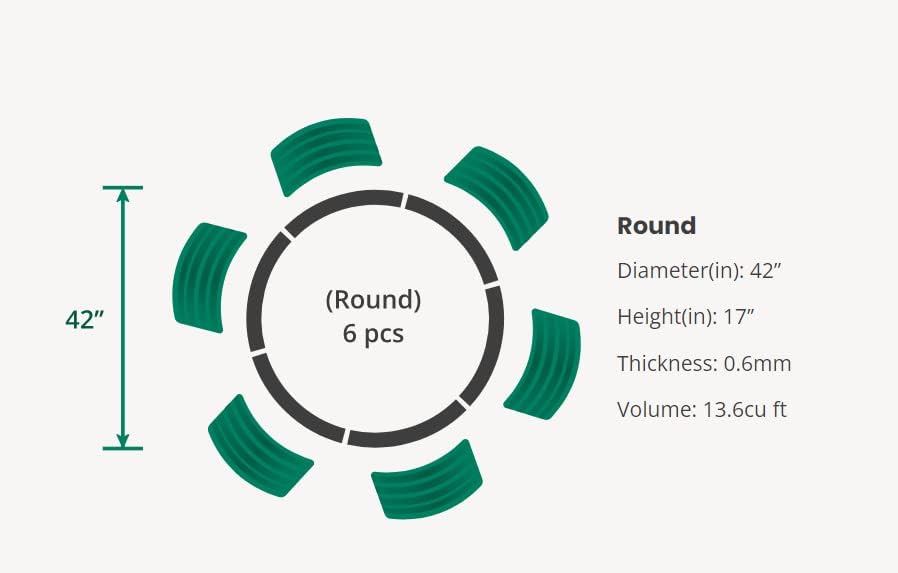 Vego garden 17" Tall 42" Round Raised Garden Bed Metal Raised Bed Planter Box for Vegetables Flowers Patio, Modern Gray