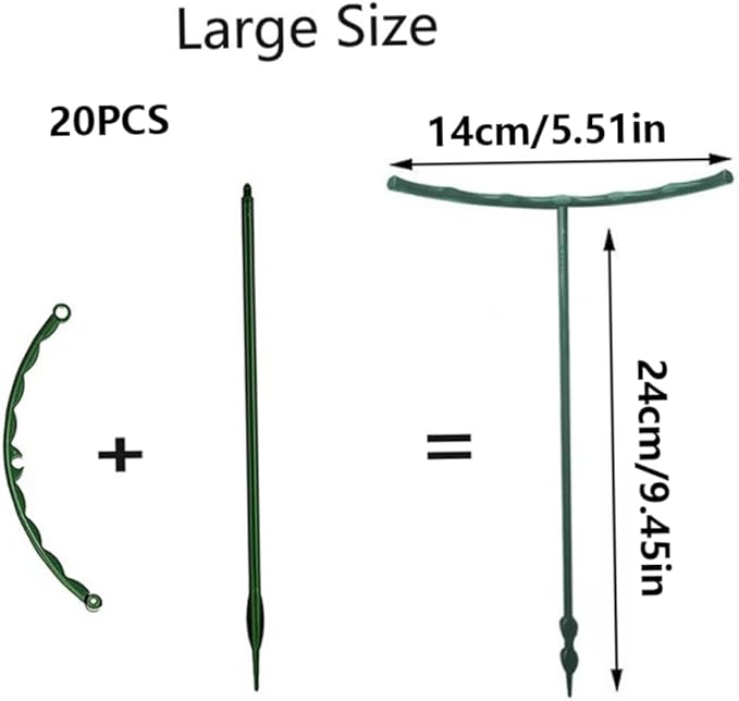 Plant Support Stakes Round Plant Support Ring Cage Shrub Holder for Vegetables Flowers 20Set..