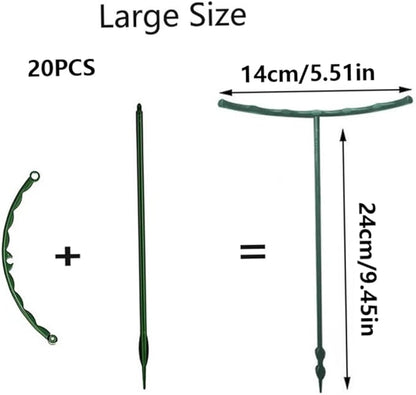 Plant Support Stakes Round Plant Support Ring Cage Shrub Holder for Vegetables Flowers 20Set..