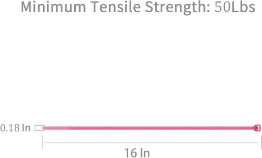 XINGO 100PCS Cable Zip Ties Heavy Duty, Premium Nylon Plastic Wire Ties with 50 Pounds Tensile Strength, Self-Locking Black Nylon Zip Ties for Indoor and Outdoor (16 inch, Pink)