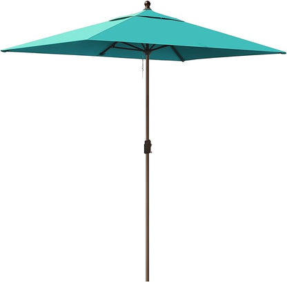 EliteShade USA 10-Year-Non-Fading 6.5x10Ft Rectangular Market Umbrella Patio Umbrella Outdoor Table Umbrella with Ventilation, Teal