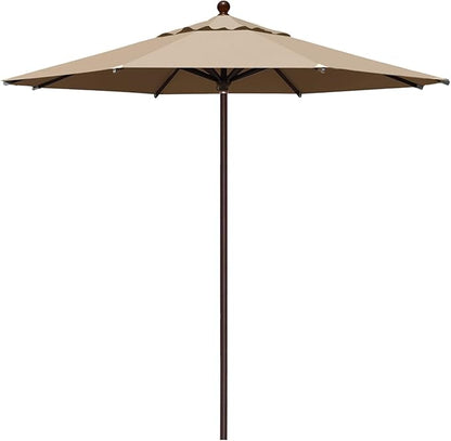 EliteShade USA 10-Year-Non-Fading 11Ft Market Umbrella Patio Outdoor Cylinder Auto Push-up Table Umbrella with Ventilation, Heather Beige