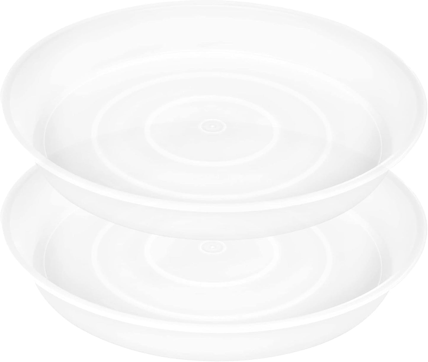 2 Pack of 19 inch Plant Saucer, 2.7" Depth Tray, Large Deep Garden Plastic Flower Planter Plant Trays for Indoors Outdoor Bath Bath (19", Clear)