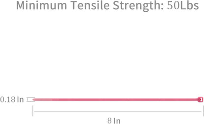 XINGO 1000 PCS Pink Zip Ties 8 Inch, 60 LBS Tensile Strength, Self-Locking Nylon Plastic Nylon PA66 Wire Ties for Indoor and Outdoor Use