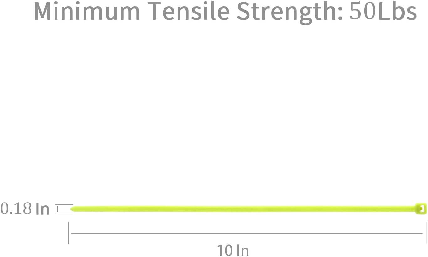 XINGO 100PCS Cable Zip Ties Heavy Duty, Premium Nylon Plastic Wire Ties with 50 Pounds Tensile Strength, Self-Locking Black Nylon Zip Ties for Indoor and Outdoor (10 inch, Apple Green)