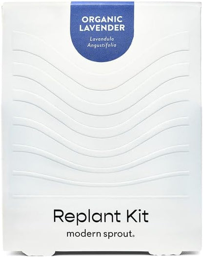 Modern Sprout Mason Garden Jar + Replant Kit - Self-Watering Hydroponics Growing System Kit w/Organic Herb Seeds - Jar Planter for Indoor Herb Garden - Seed Starter - Home Decor Gifting - Lavender