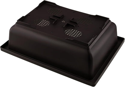 2 PCS 14 Inches Plastic Bonsai Training Pots, Rectangular Bonsai Tree Pots with Trays, Large Plastic Bonsai Container for Indoor, Outdoor