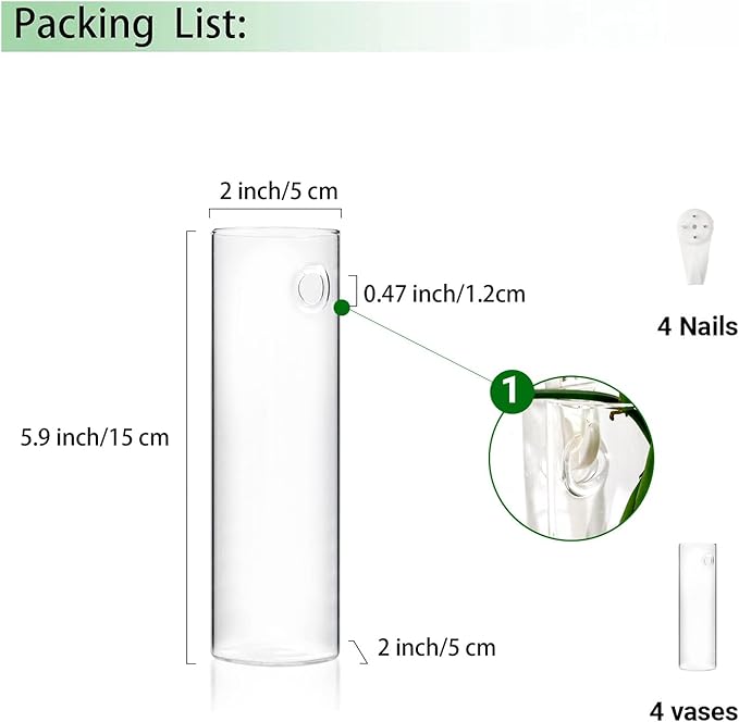 Propagation Station, Plants Terrarium, Plants Lover Gifts for Women,Plant Cutting Holder Home décor,Gifts for Women,House Warming New Home-4 Cylinder Shape