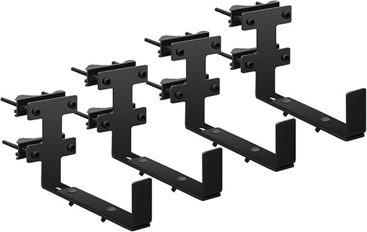 Planter Box Bracket, Flower Box Holder Circular and Square Railings Brackets,Adjustable Deck Railing Planter Box Holder for Patio Garden Fence Pergola Balcony (4 Pieces)