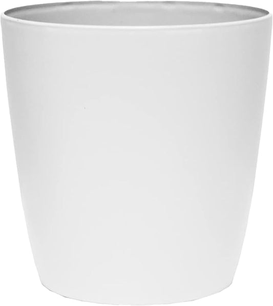 The HC Companies Aria Round Self-Watering Pot - Lightweight Plastic Planter for Herbs & More - Durable Plant Pots for Indoor Plants & Outdoor Plants (12" Matte White, Pack of 1)