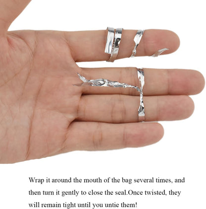 HAHIYO 300Pcs 8inches Silver Metal Twist Ties Bread Candy Coffee Bag Ties Plant Garden Twist Ties for Cellophane Treat Bags Gift Wraping Bags Plastic Bags Halloween Party Cake Present Art Crafts