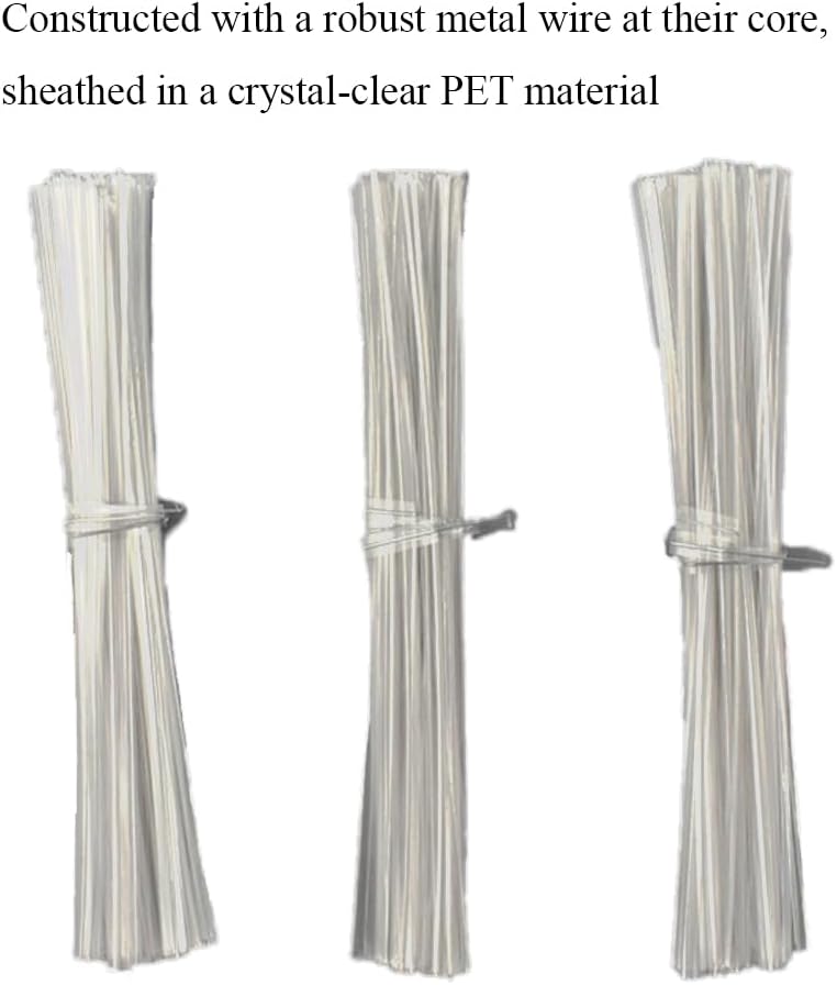 HAHIYO 300Pcs 5inches Cear Metal Twist Ties Bread Candy Coffee Bag Ties Plant Garden Twist Ties for Cellophane Treat Bags Gift Wraping Bags Plastic Bags Halloween Party Cake Present Art Crafts