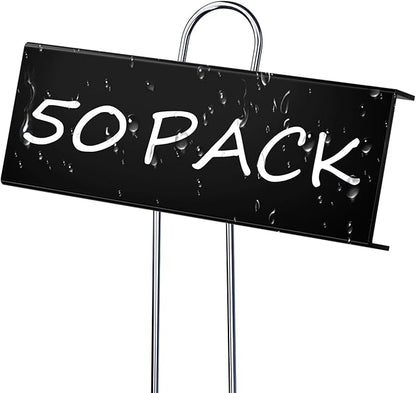 50 Pack Metal Plant Labels for Outdoor Garden Waterproof Plant Markers, Labels Garden Markers for Seedlings Herbs Vegetable Greenhouse Gifts, with Pen - Black